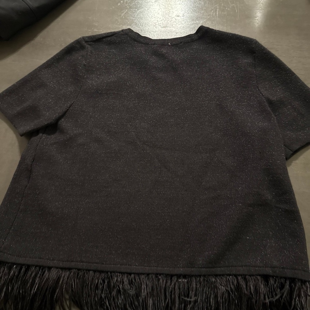 Zara Black Fringe Top